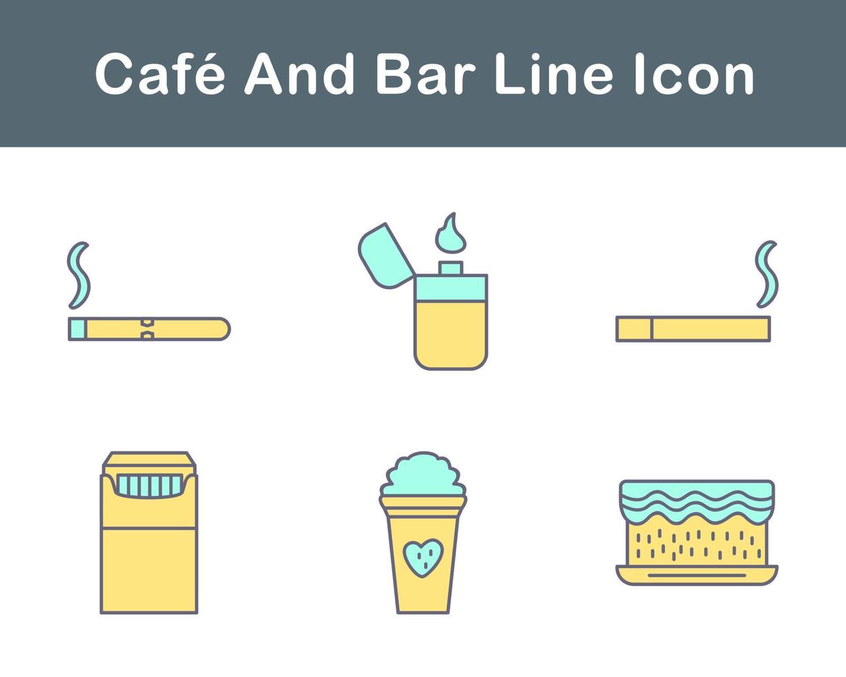 café y bar vector icono conjunto