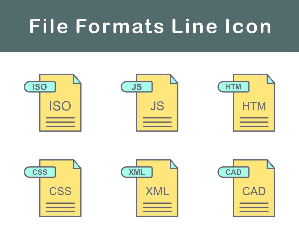 archivo formatos vector icono conjunto