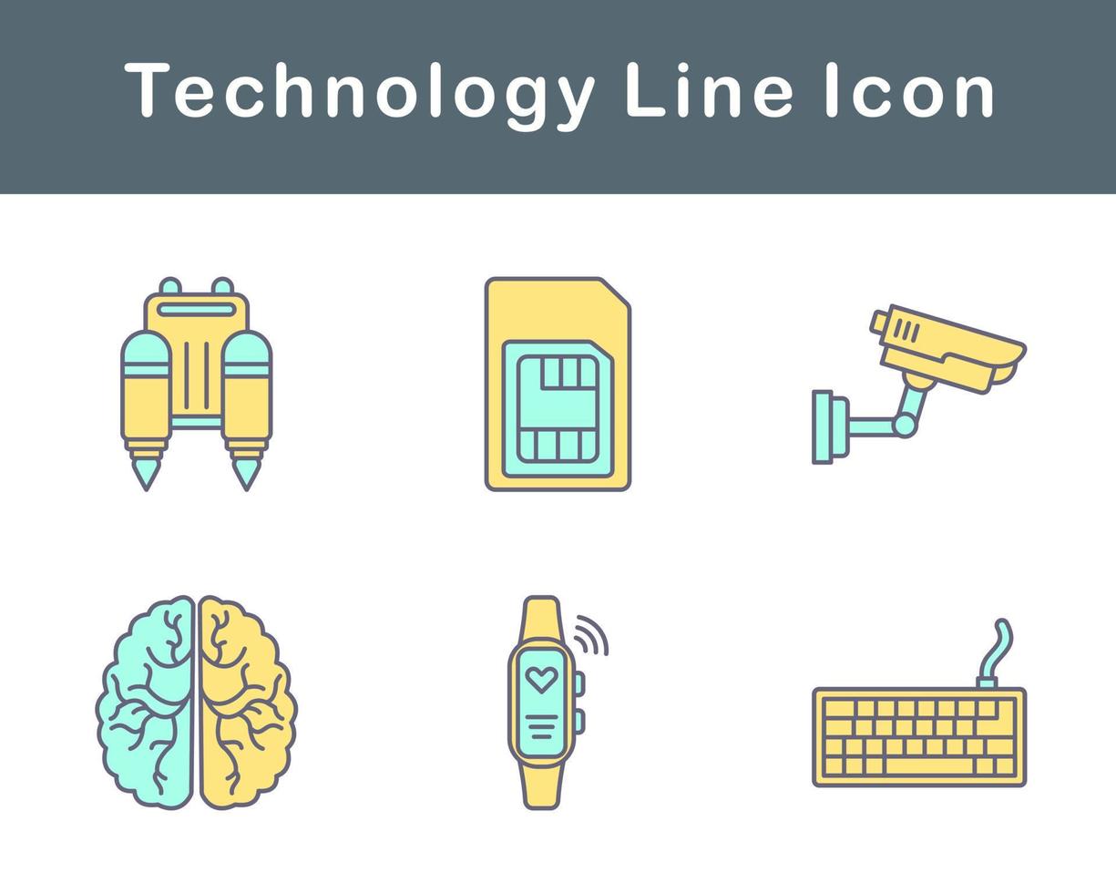 tecnología vector icono conjunto