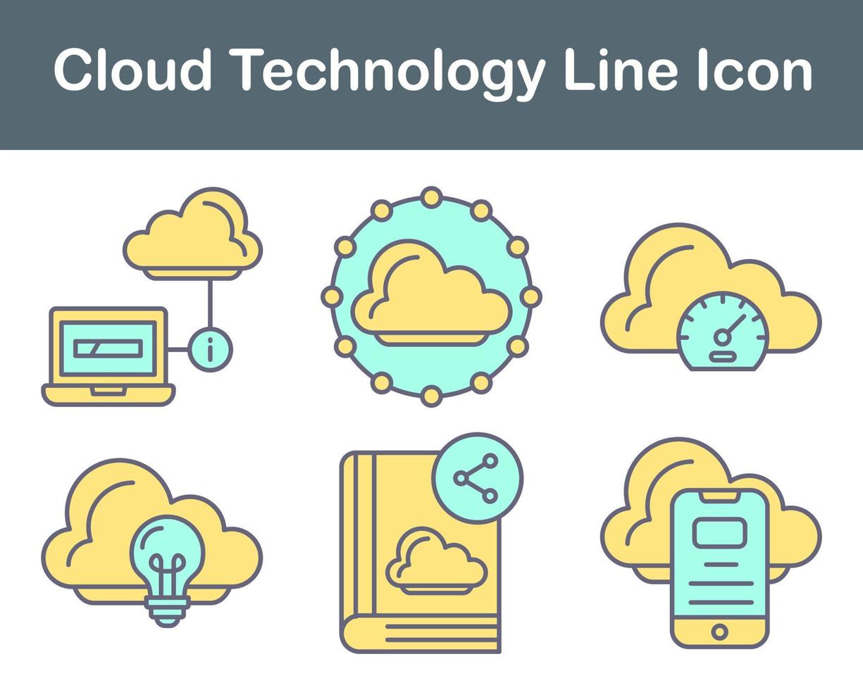 Cloud Technology Vector Icon Set