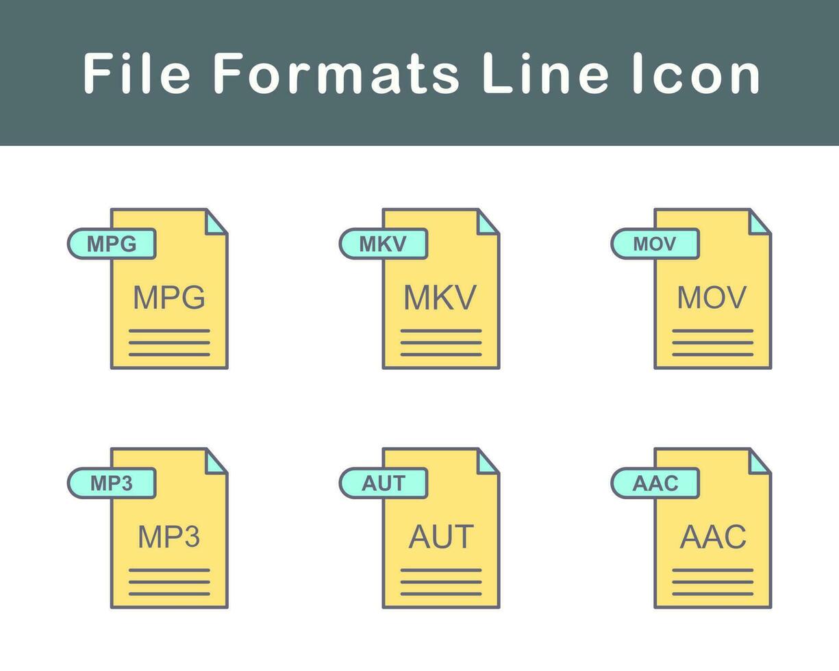 archivo formatos vector icono conjunto