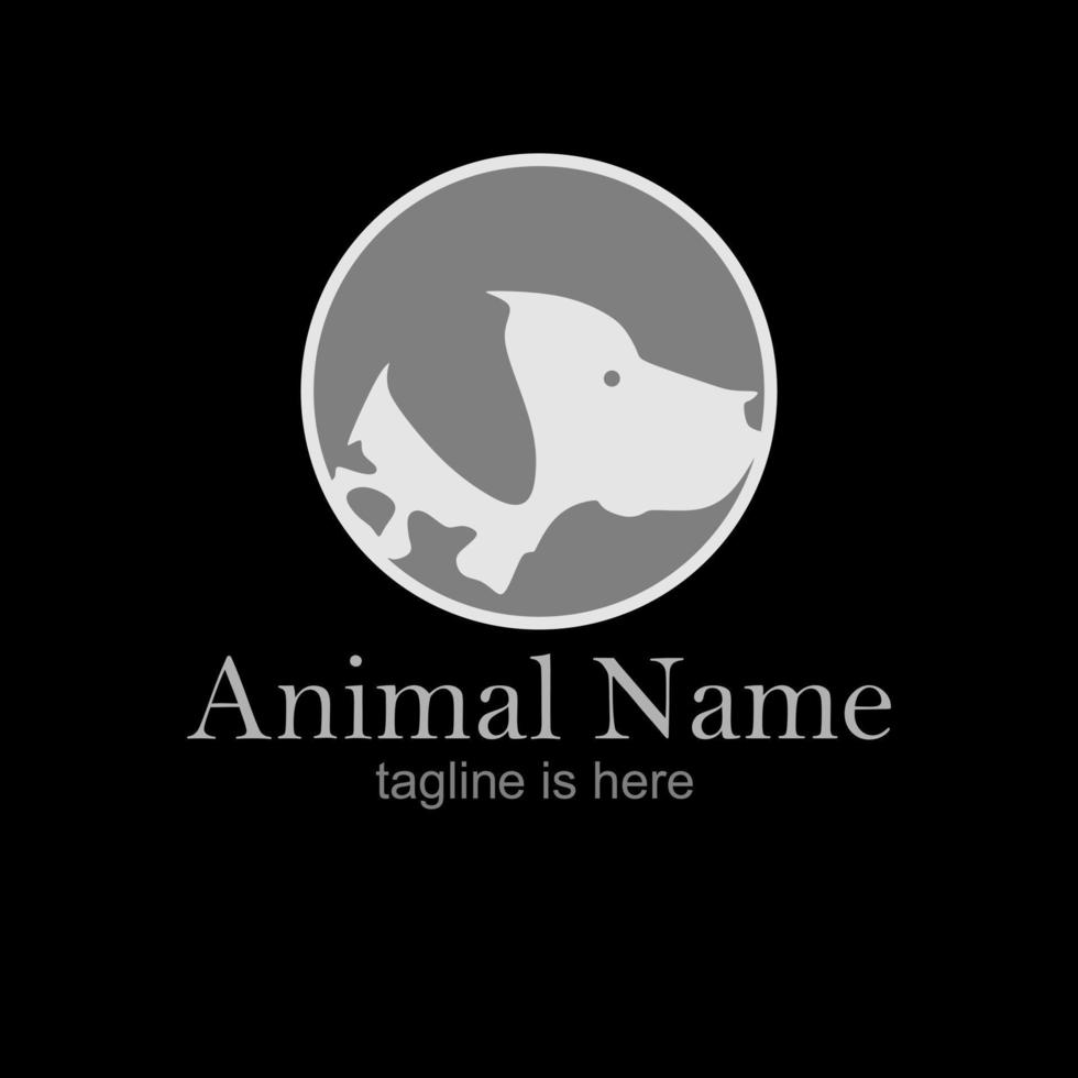 Logo template with dog head design. Vector Illustrator