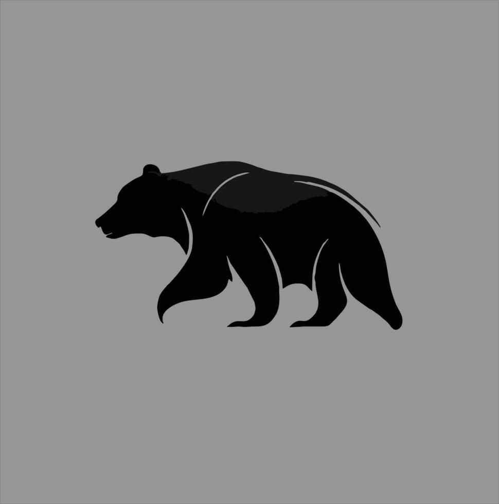 vector bear animal, for retro logos, emblems, badges, label templates and t-shirt vintage design elements.