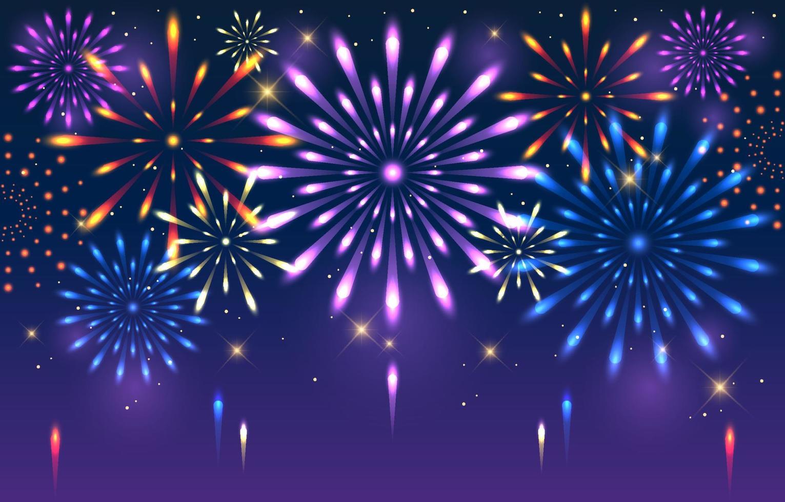 Beautiful Colourful Fireworks Festival Background vector