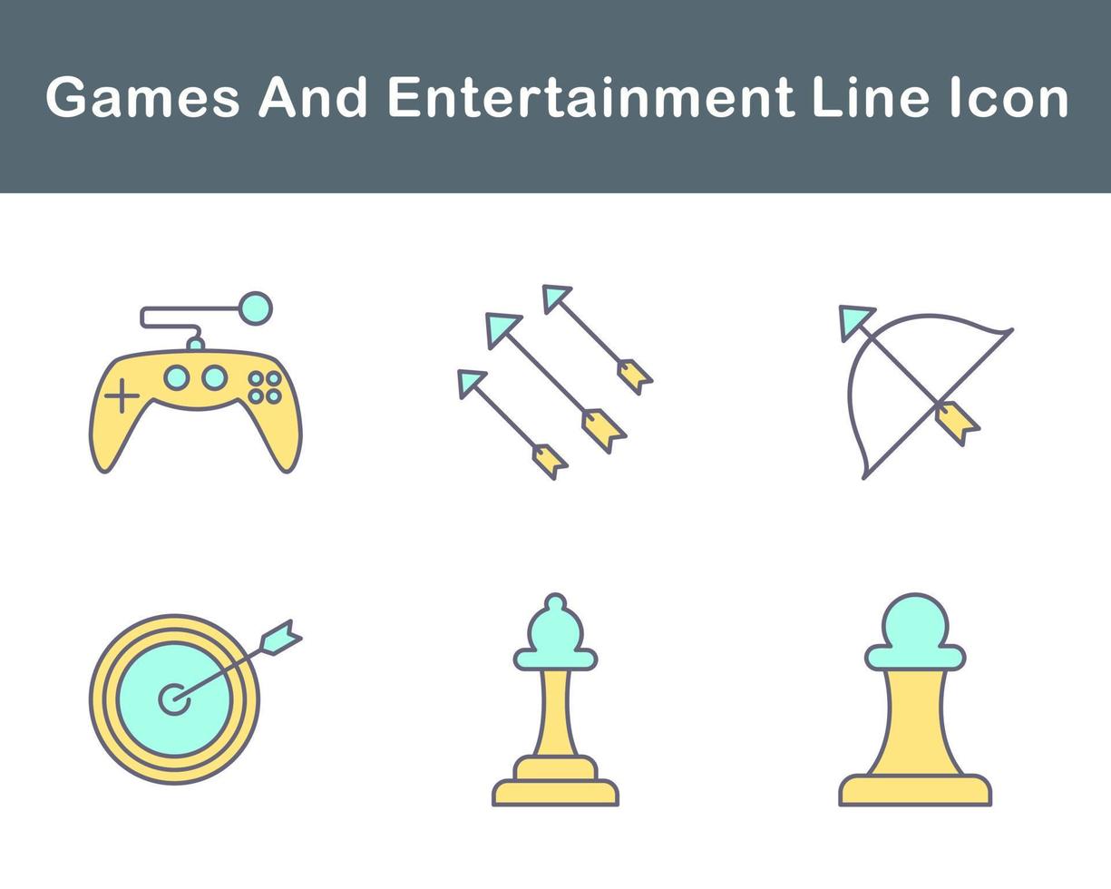 Games And Entertainment Vector Icon Set