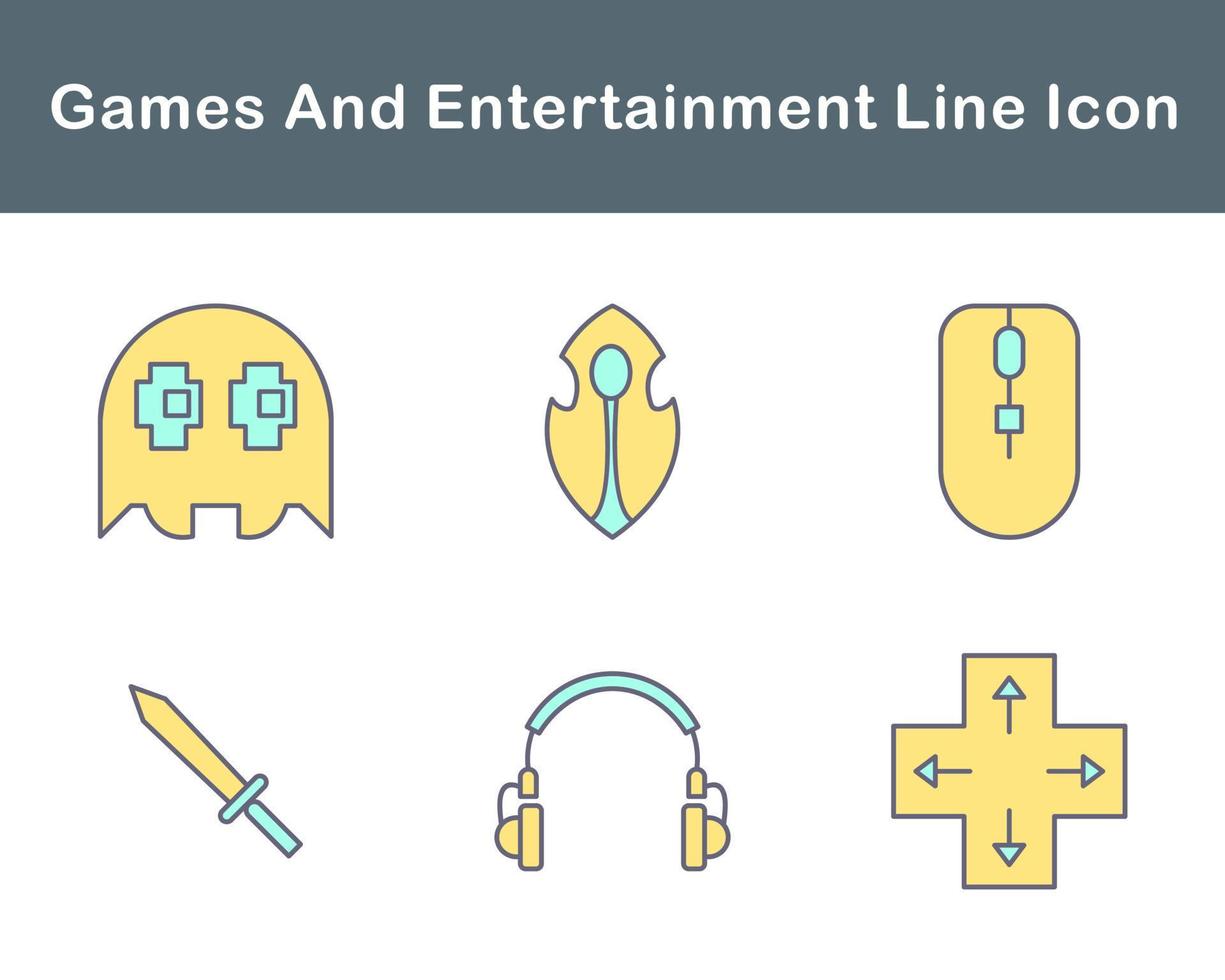 juegos y entretenimiento vector icono conjunto