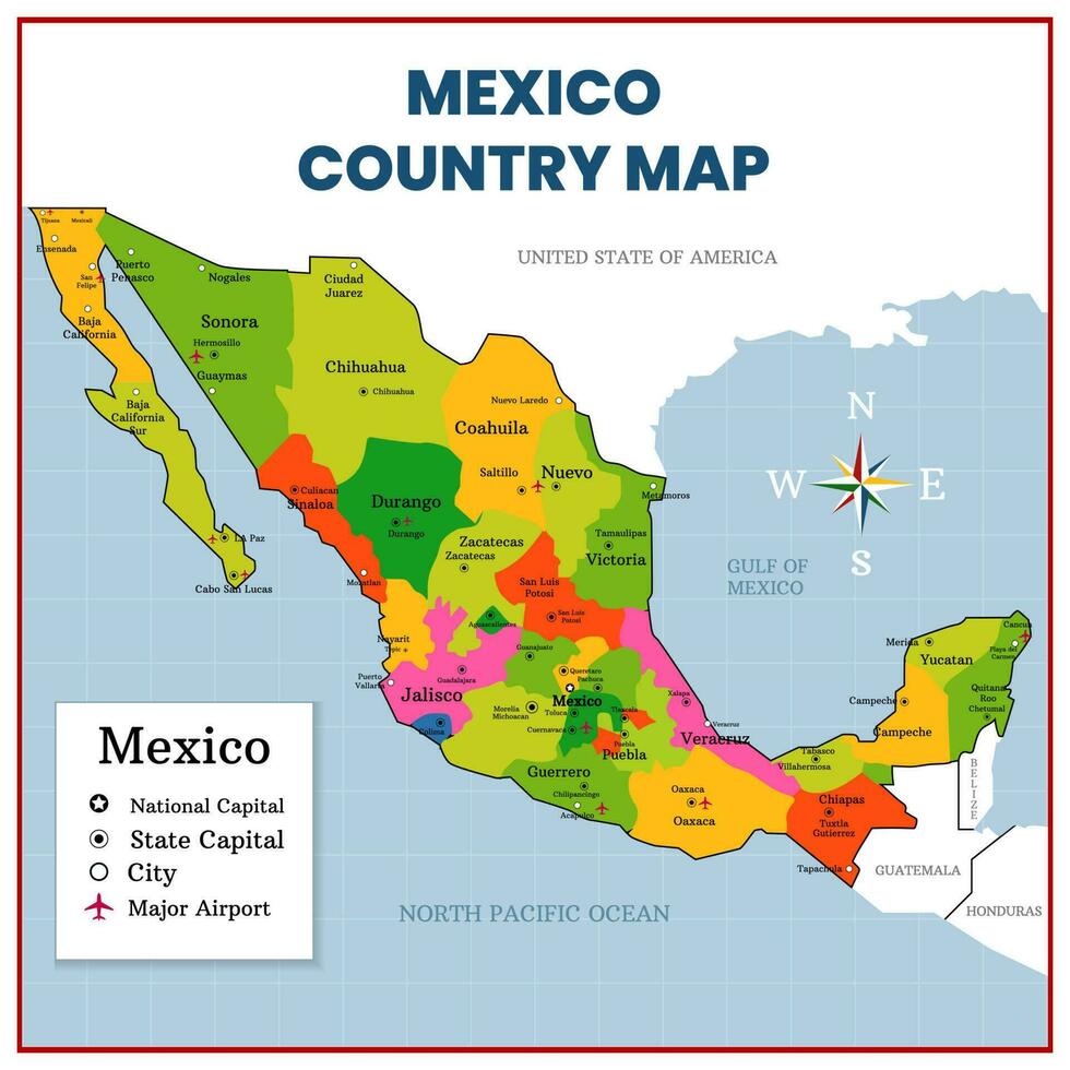 Mexico Country Map vector