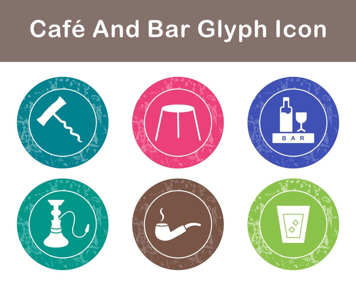 café y bar vector icono conjunto