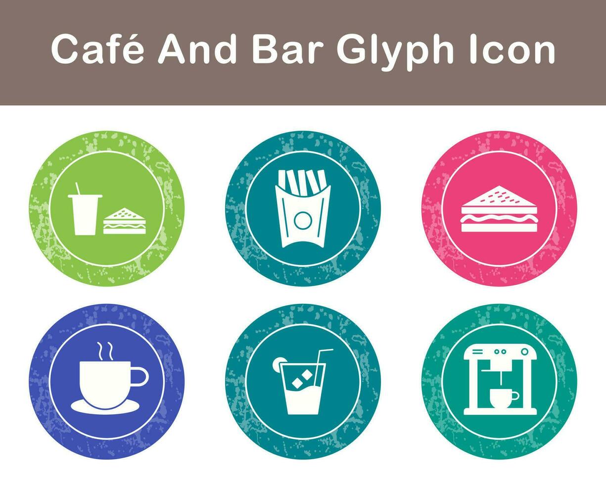 café y bar vector icono conjunto