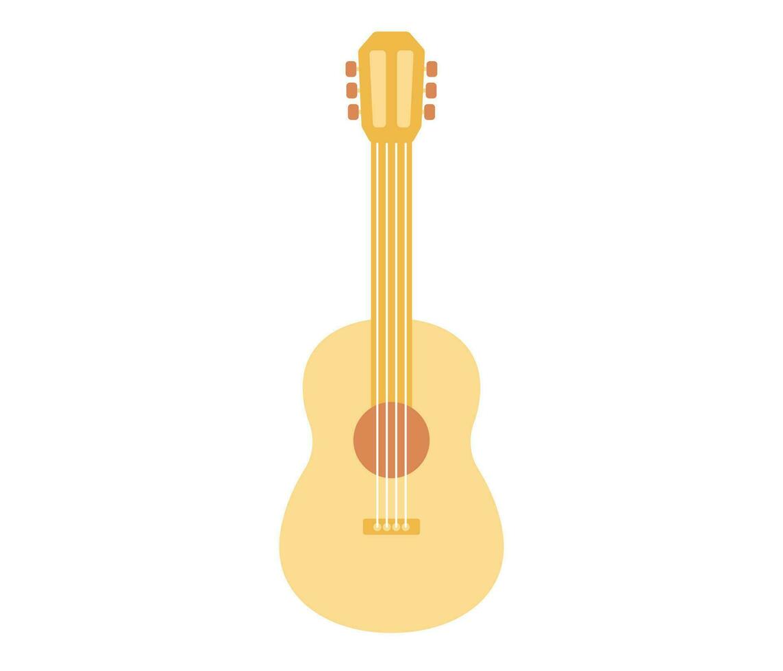 clásico de madera acústico guitarra icono. musical cuerda instrumento. vector plano ilustración