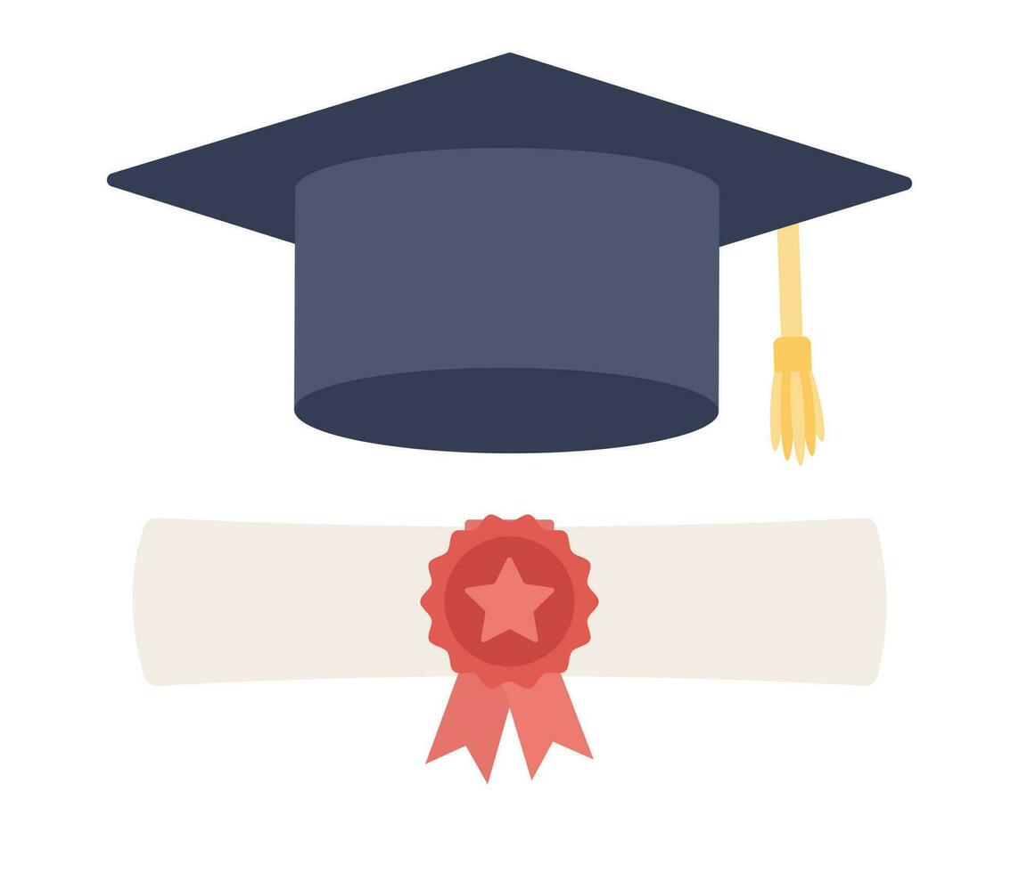 Graduation icon. Education concept. Vector flat illustration