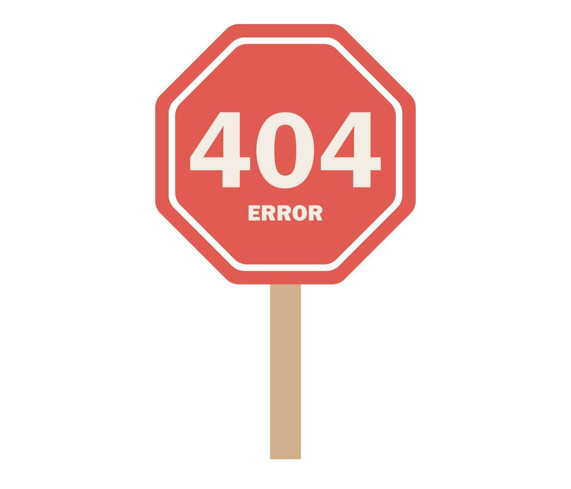 404 error sign. Page lost and message not found icon. Vector flat illustration