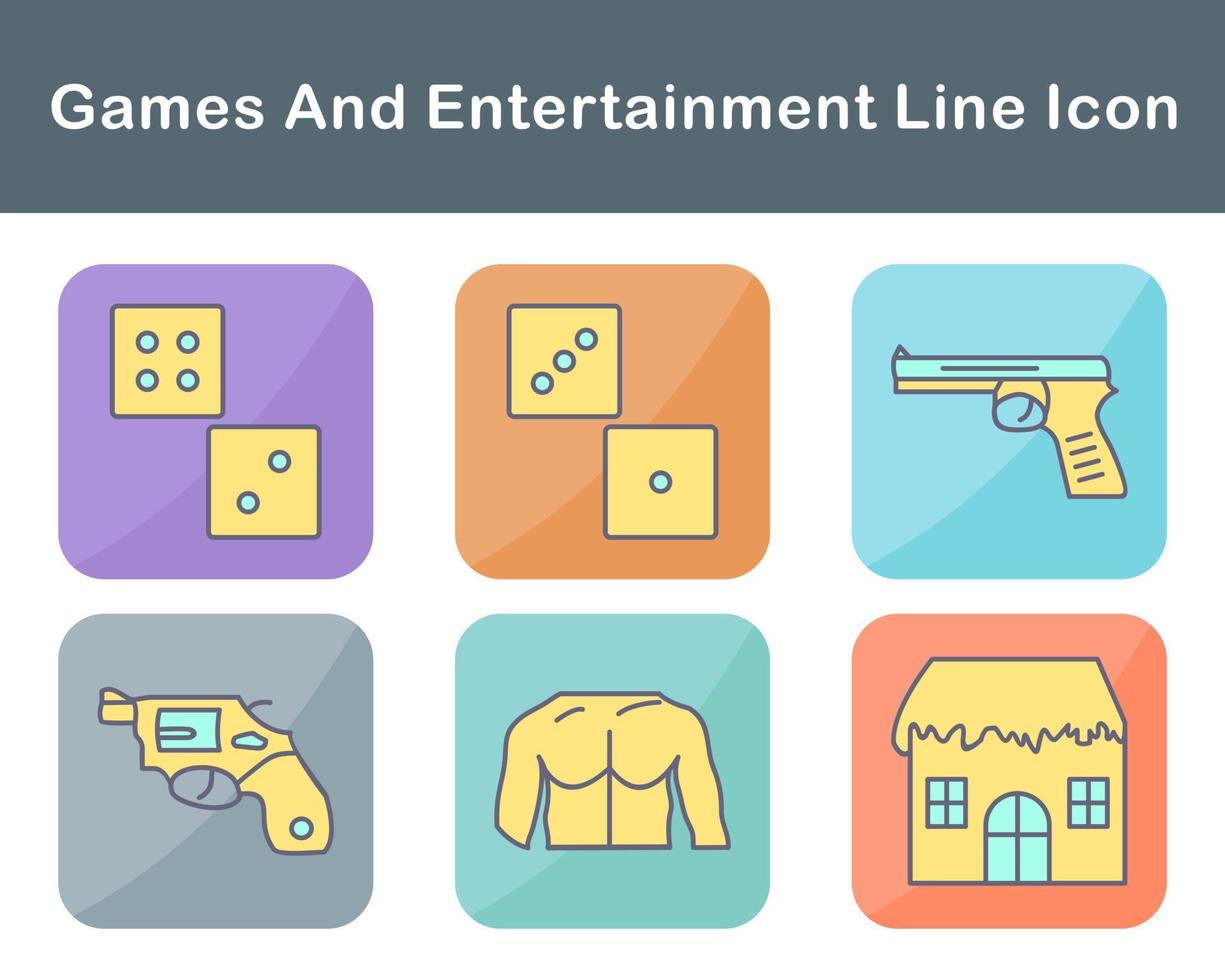 Games And Entertainment Vector Icon Set