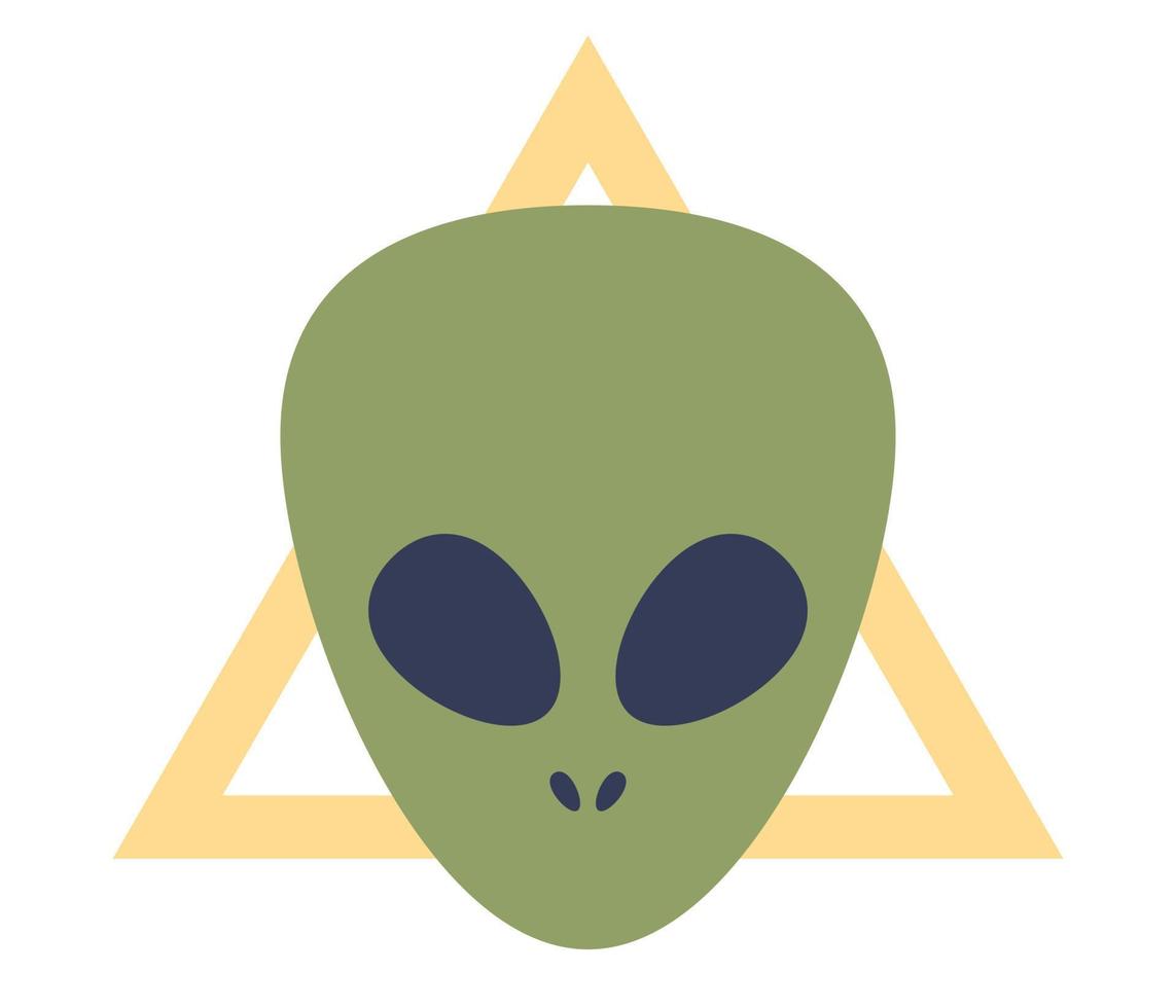 Alien sign. UFO icon. Vector flat illustration