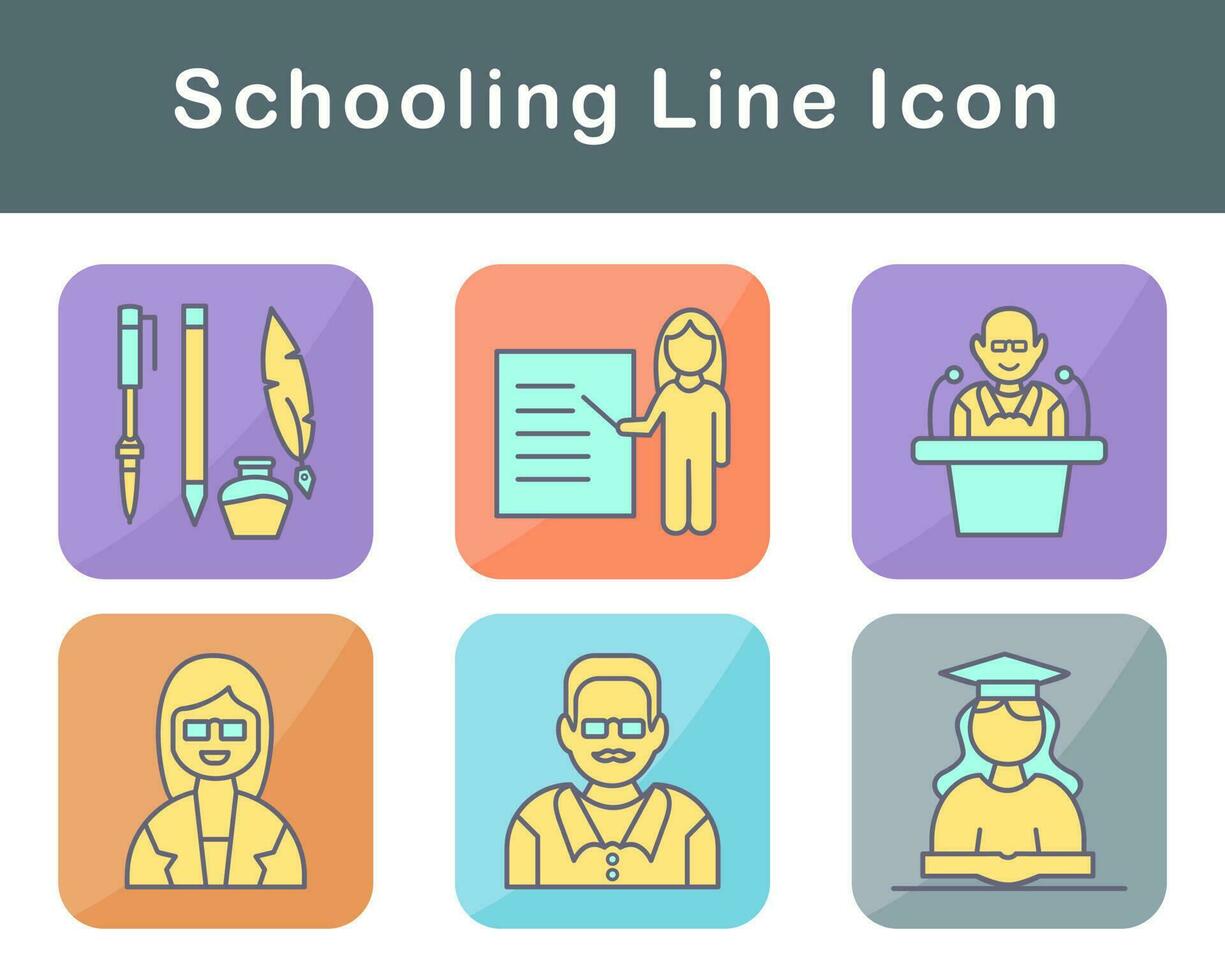 Schooling Vector Icon Set