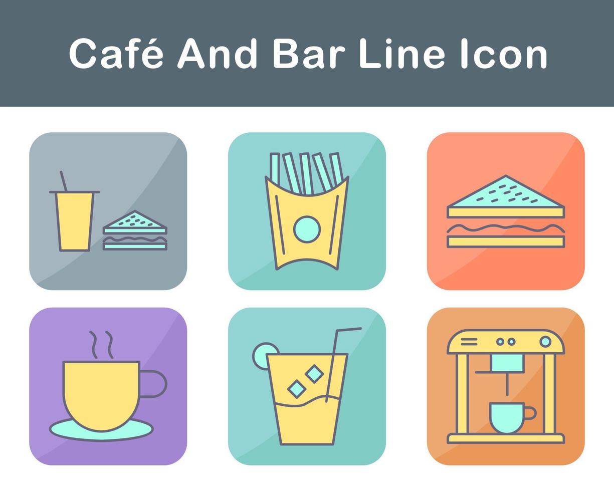 café y bar vector icono conjunto