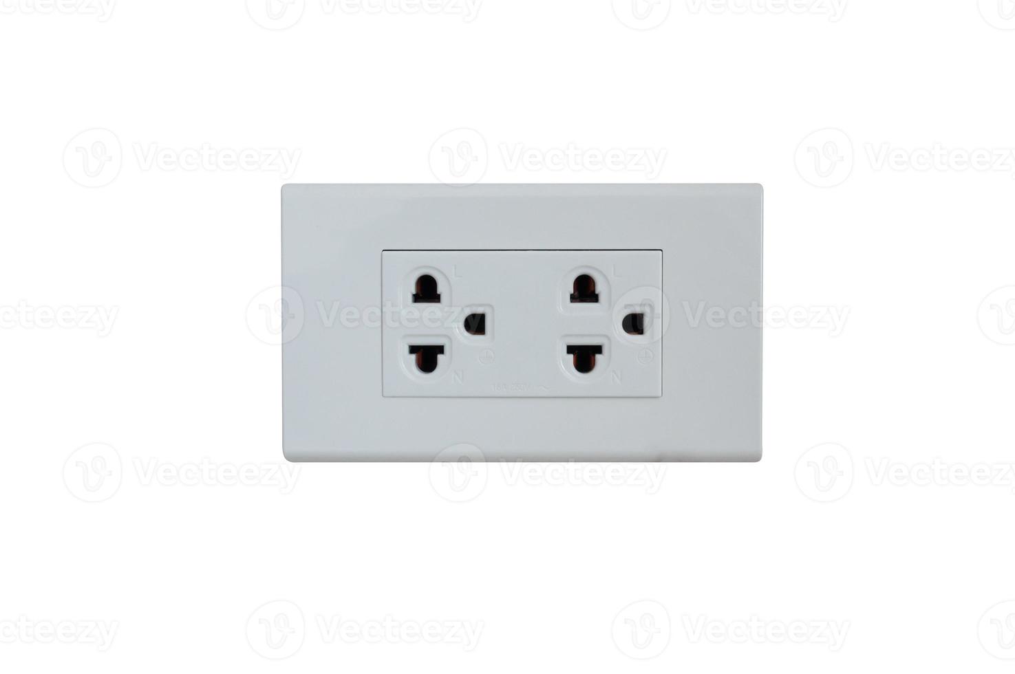 Electrical socket plug  Isolated on White Background photo