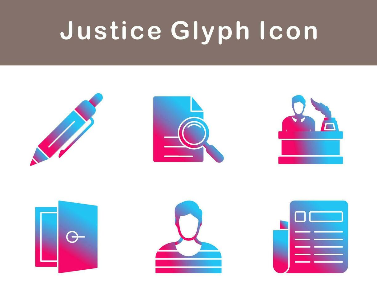 Justice Vector Icon Set