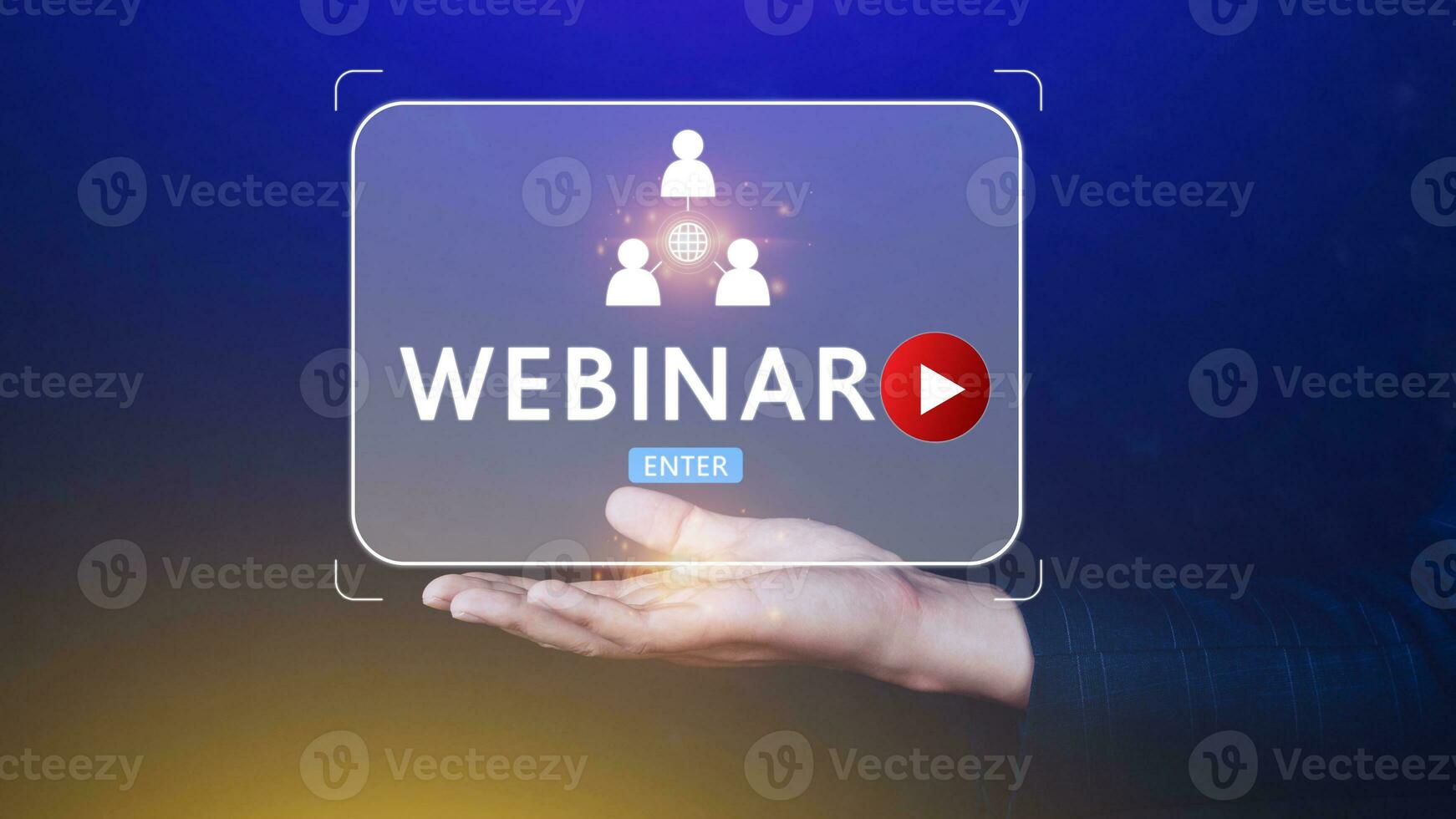 Businessman using with Webinar E-business Browsing Connection, online technology webcast, online education, Communication technology on web. elearning photo