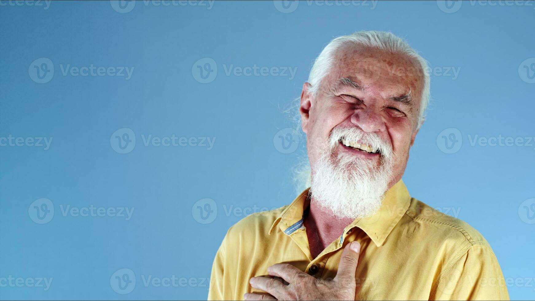 Old Man is Laughing So Happily photo