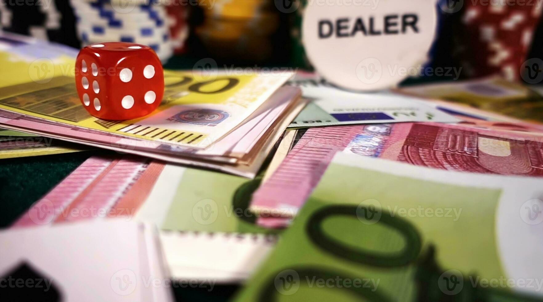 Game Gambling Tools Money Poker Chips and Money photo