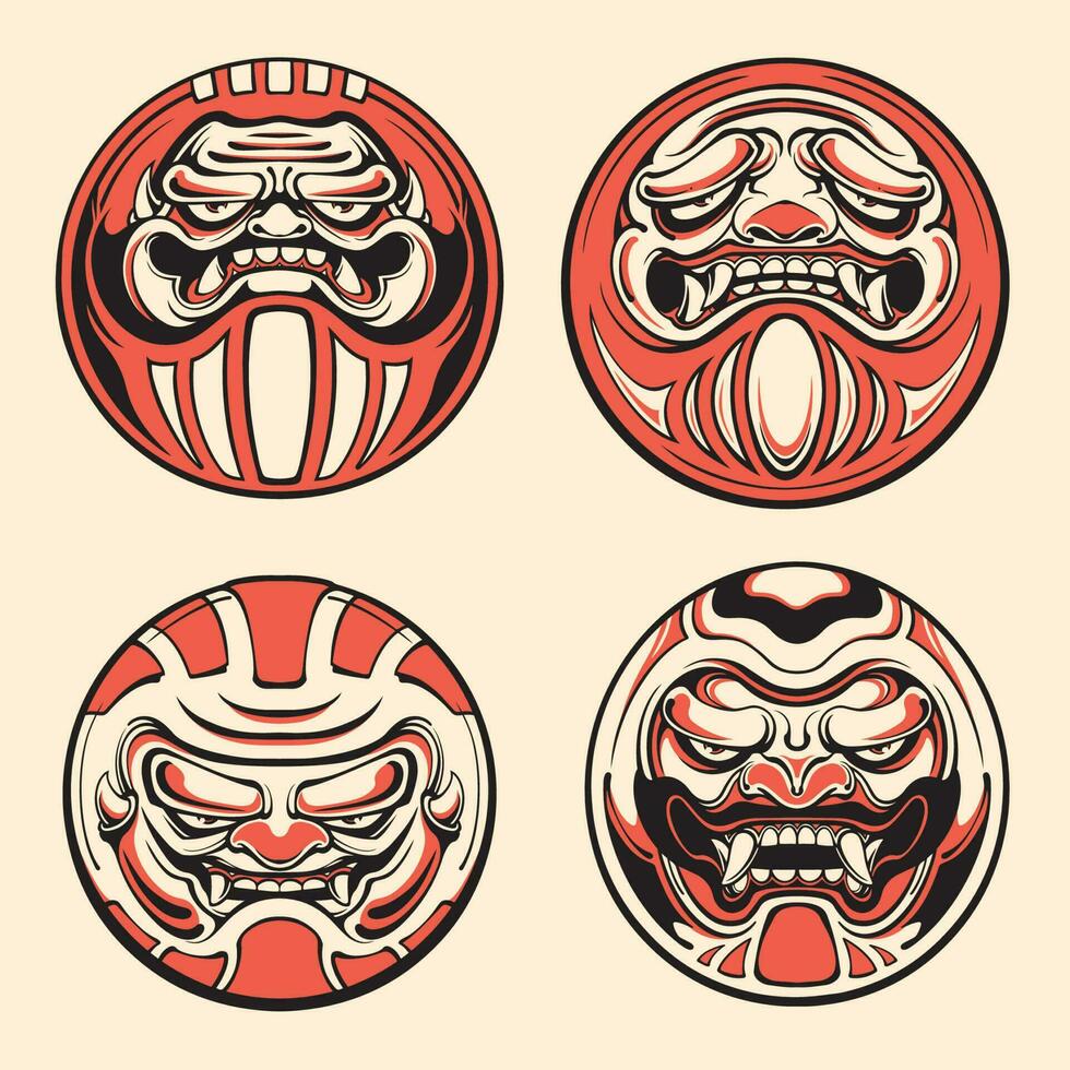 Japanese Daruma Doll vector art