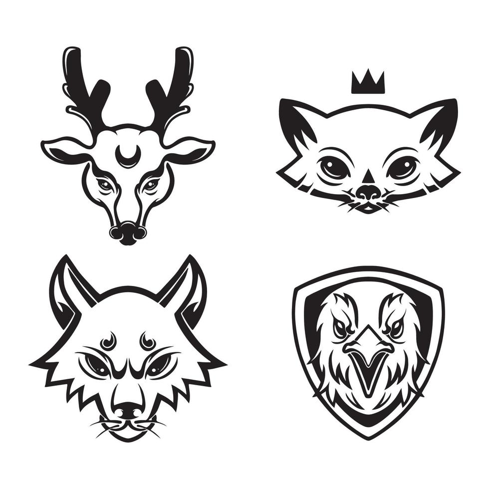 Cute Animal Logo Sillhouet Vector