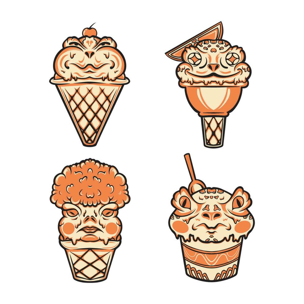 Frog Ice Cone Vector art