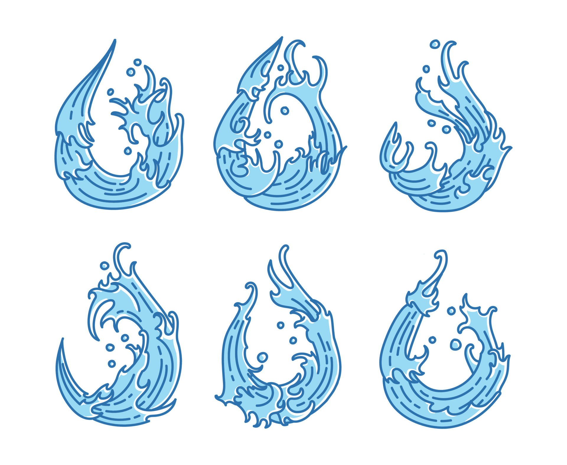 japnese water element vector set 20645509 Vector Art at Vecteezy