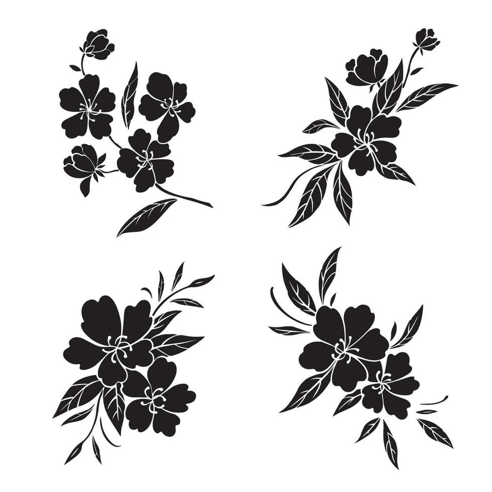 japanese sakura flower vetor set vector