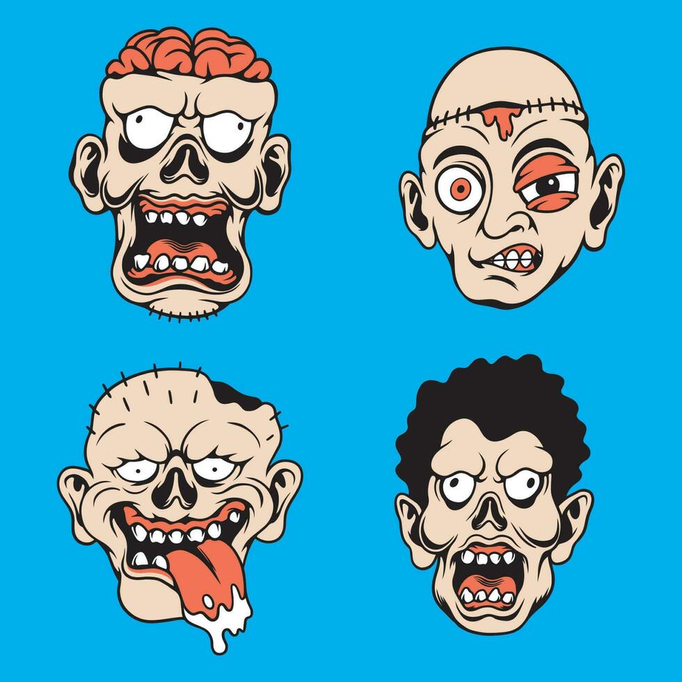 zombie oz art vector set