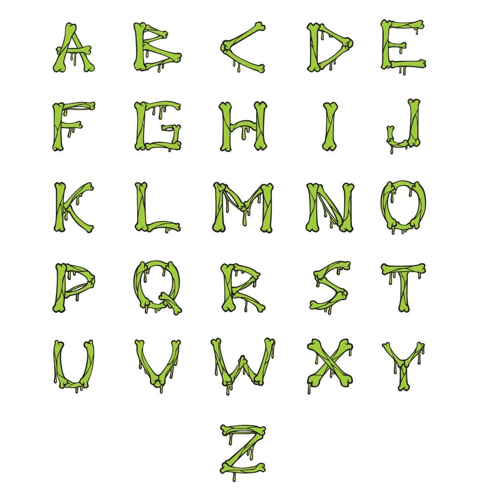 Font Monster Green Vector Asset