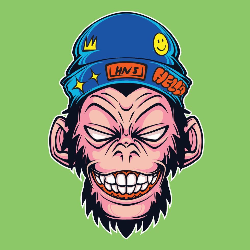 apes smile character vector set