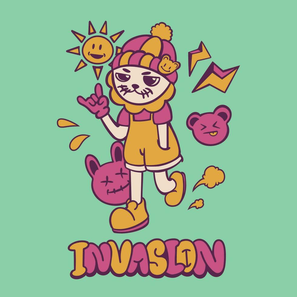 Cute Cat Illustration Vector Asset