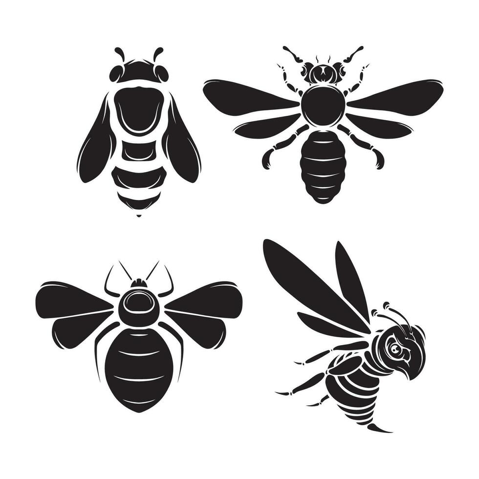 Honey Bee Silhouette Vector