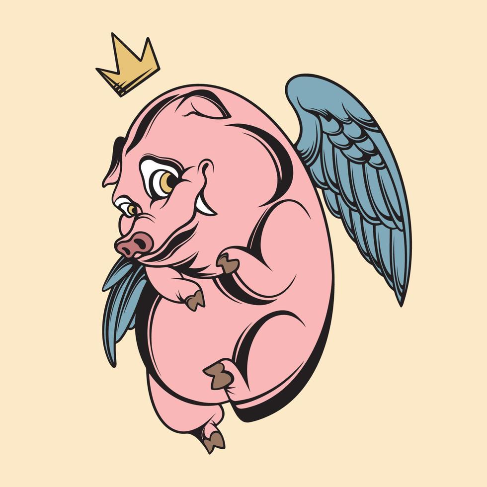 pig wings Illustration Vector Art