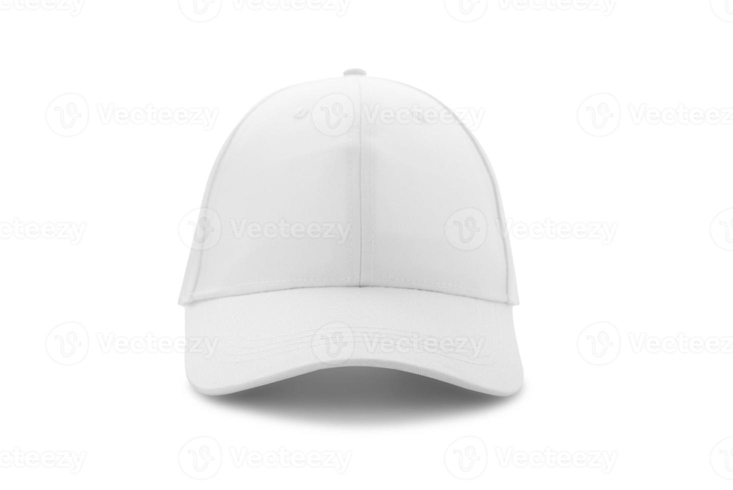 béisbol gorra blanco plantillas, frente puntos de vista aislado en blanco antecedentes foto