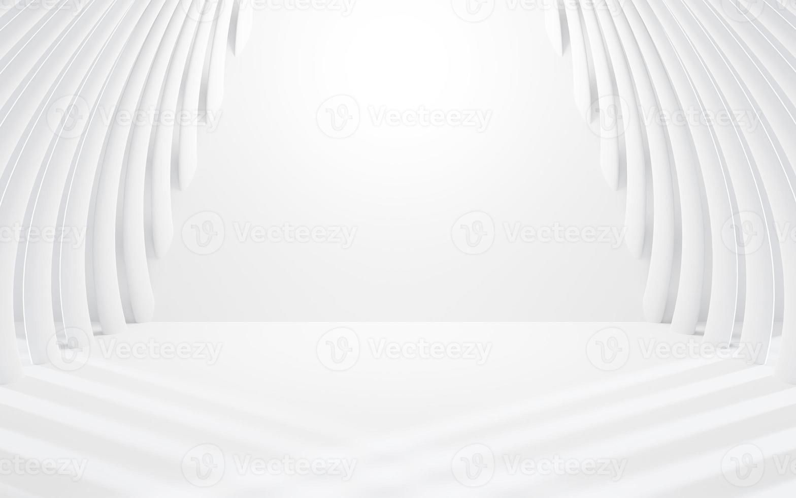3D abstract  white and gray color, modern design background with geometric round shape. 3D render illustration. photo