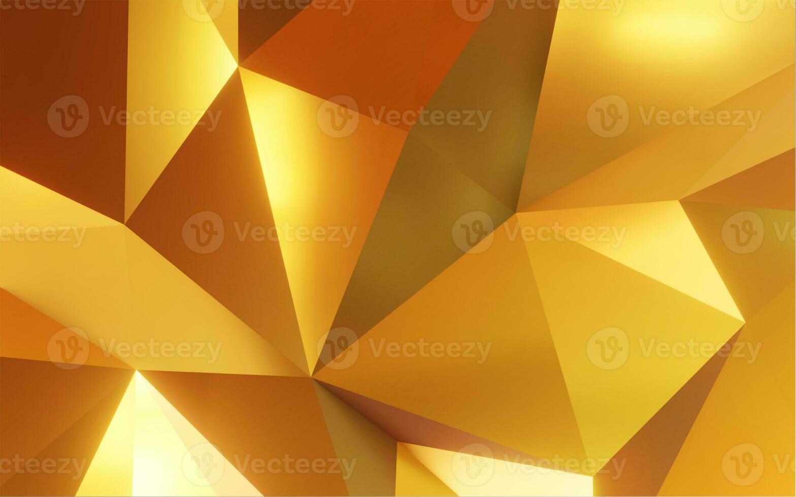 Abstract geometric gold color background, polygon, low poly pattern. 3d render illustration. photo