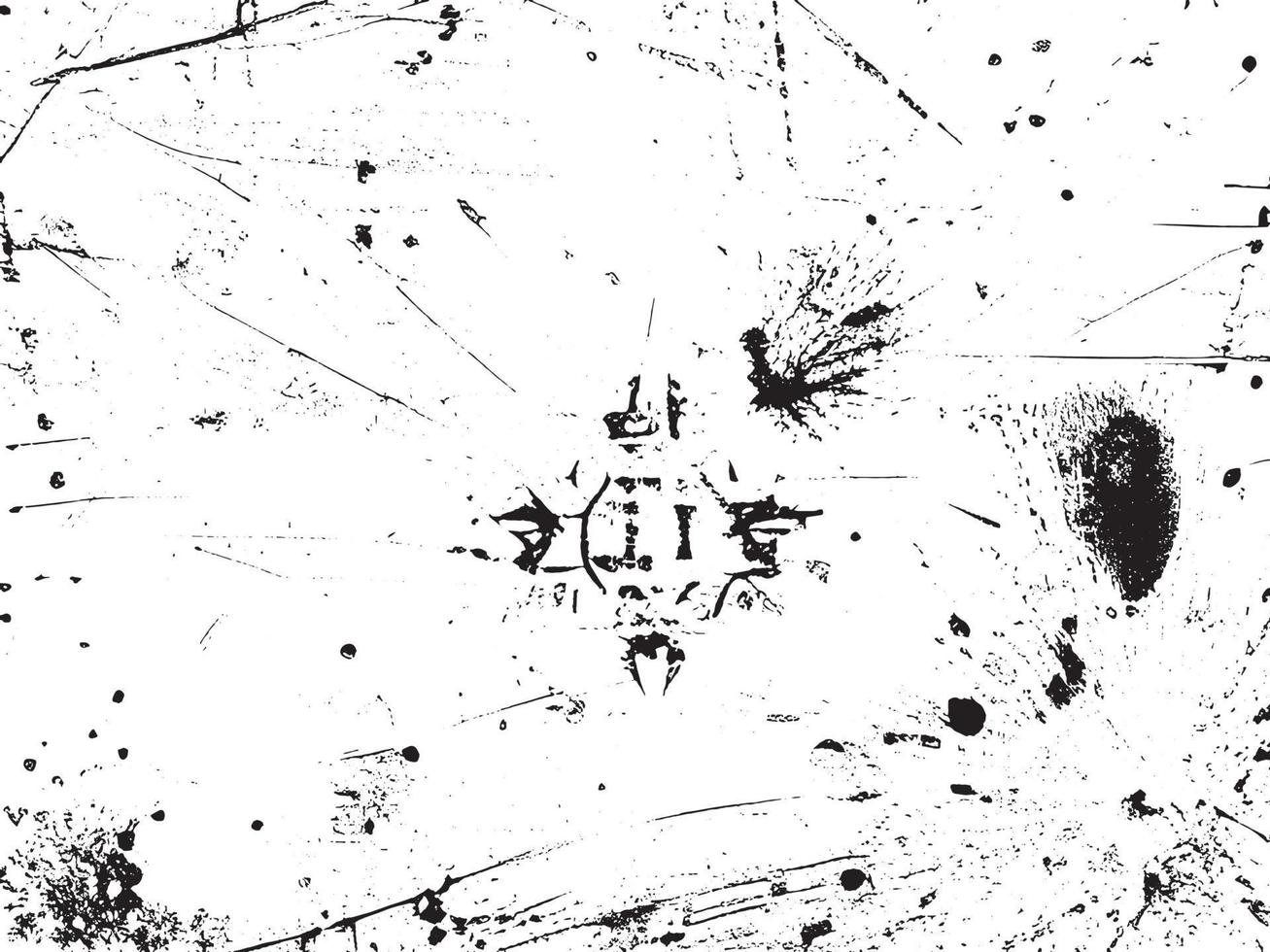 Grunge effect vector background. White and black abstract design with messy dots and scratches. Retro urban texture for overlay or illustration. Distressed and dirty surface with copy space. EPS10.