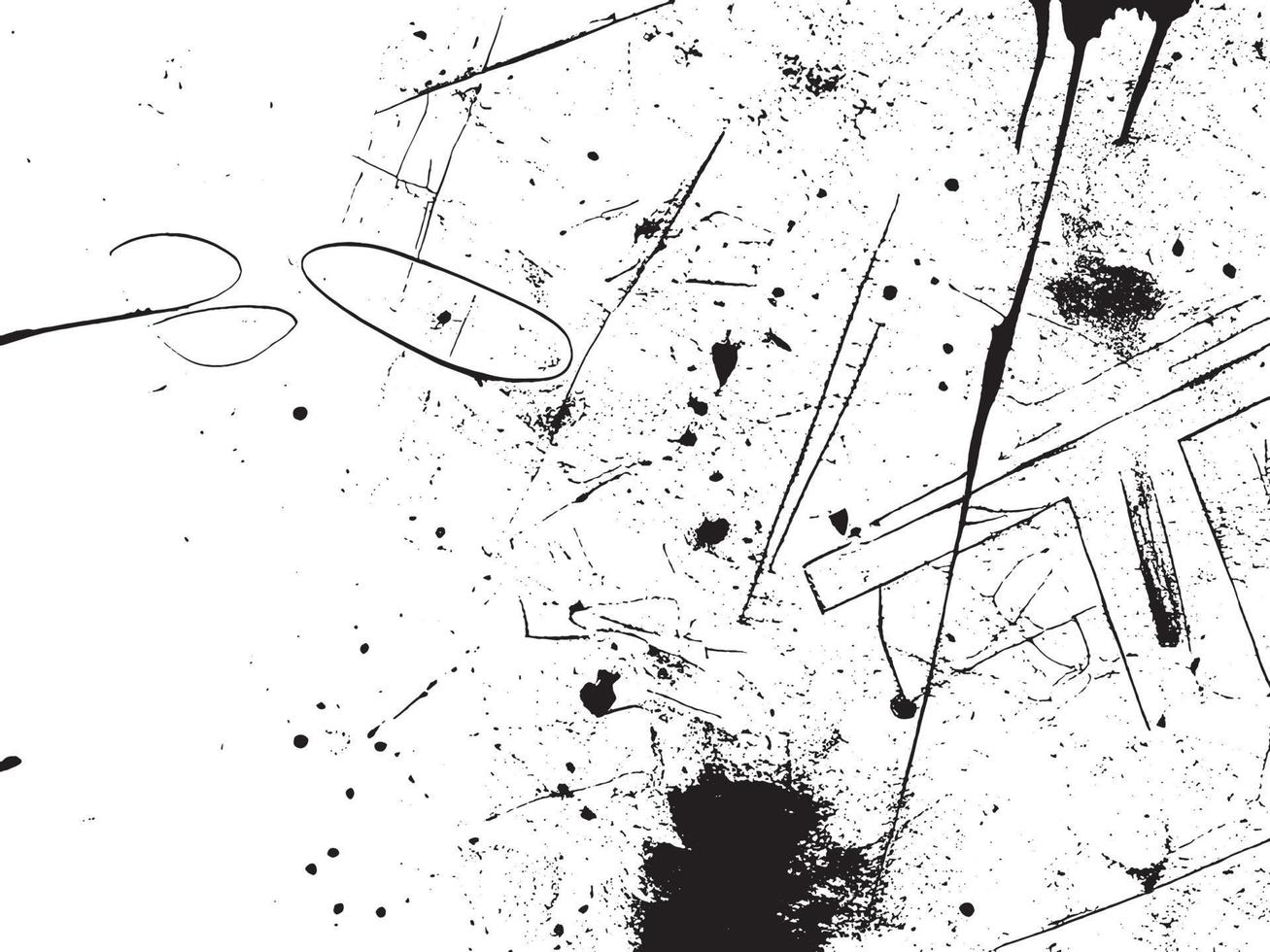 Black and White Grunge Texture with Splatter and Scratch Effects. vector