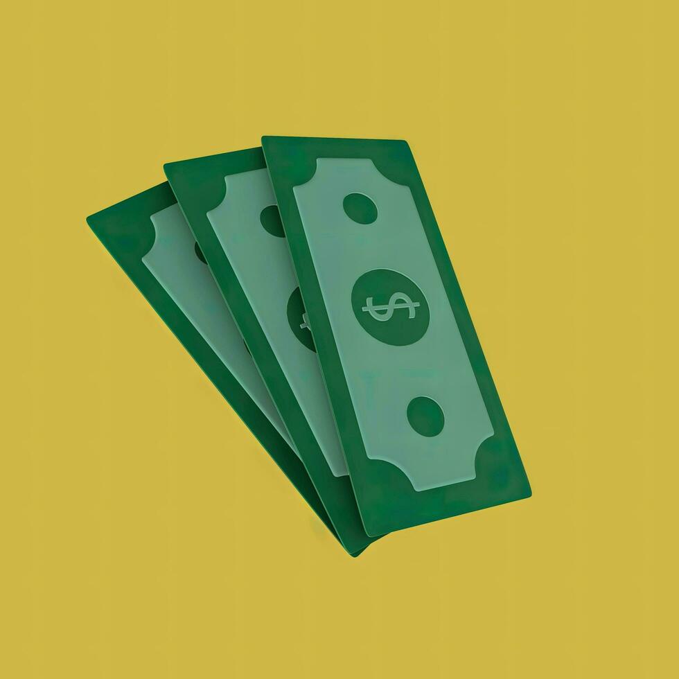 Money Dollar Bills 3D icons photo