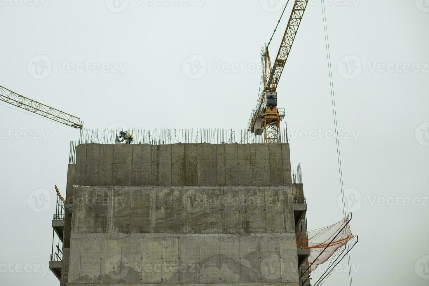 Building house. New building. Concrete frame. photo