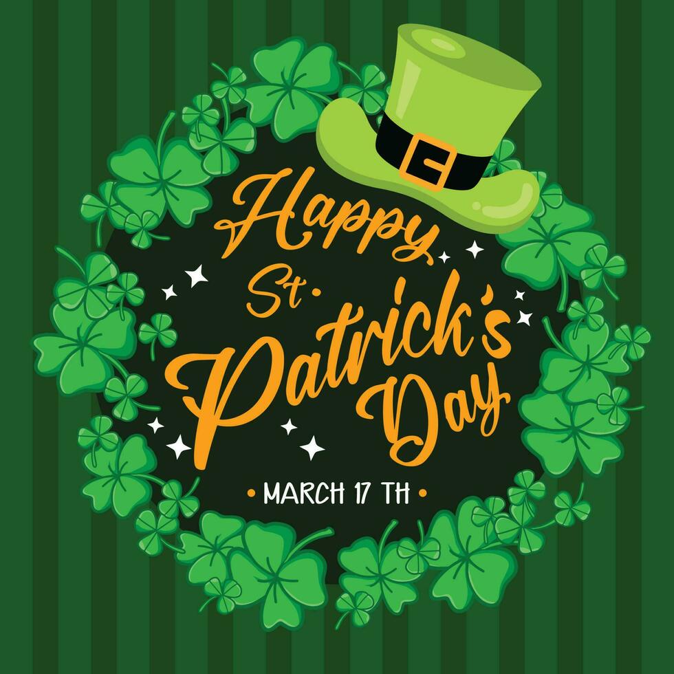 Happy Saint Patrick s Day greeting card vector