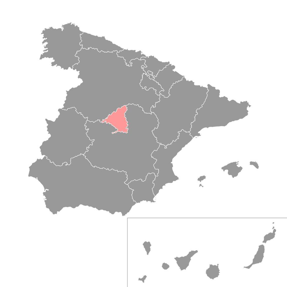 Madrid map, Spain region. Vector illustration.