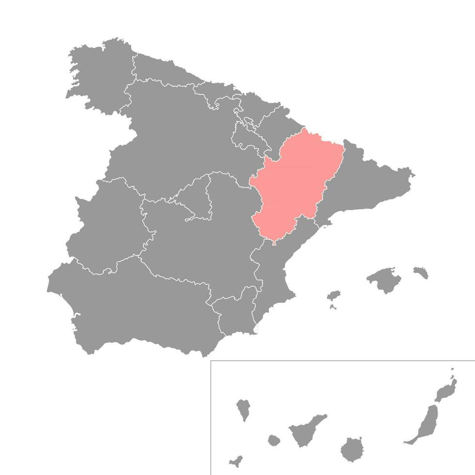 Aragon map, Spain region. Vector illustration.