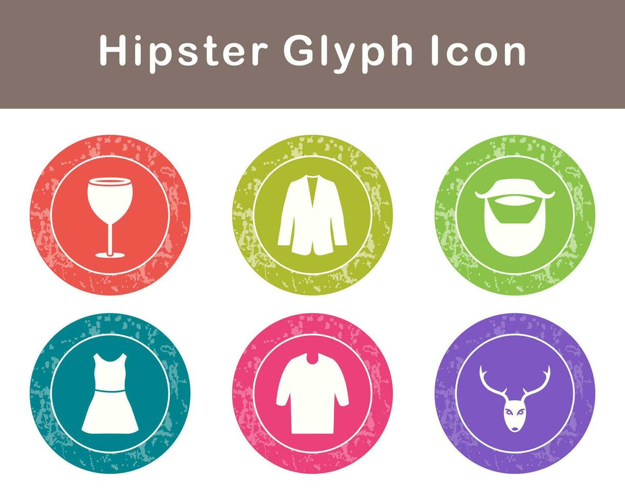 hipster vector icono conjunto