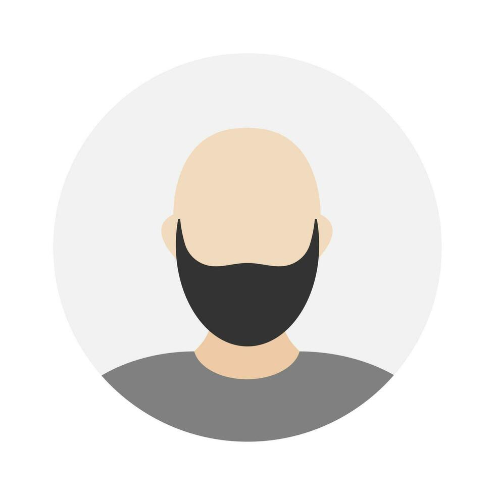 Empty face icon avatar with beard. Vector illustration.