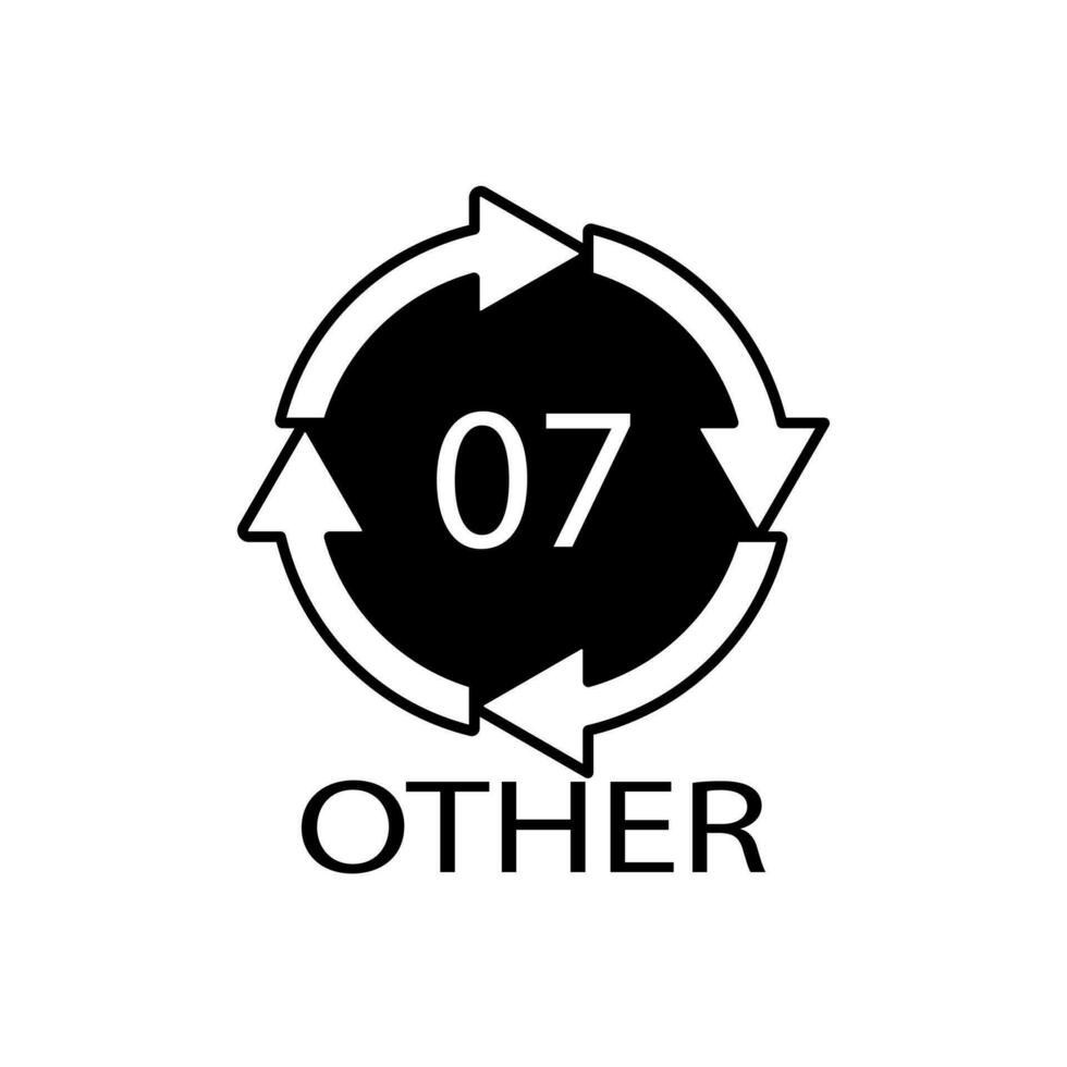 OTHER 07 recycling code symbol. Plastic recycling vector polyethylene sign.