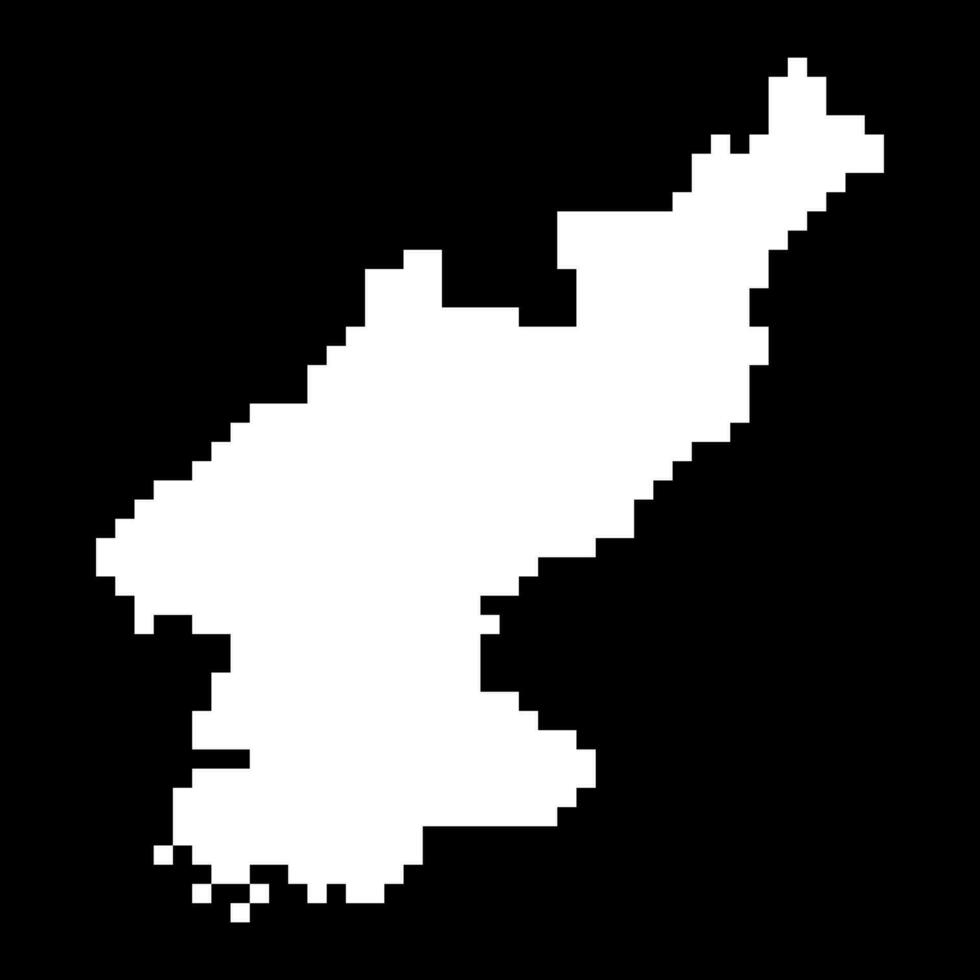 Pixel map of North Korea. Vector illustration.